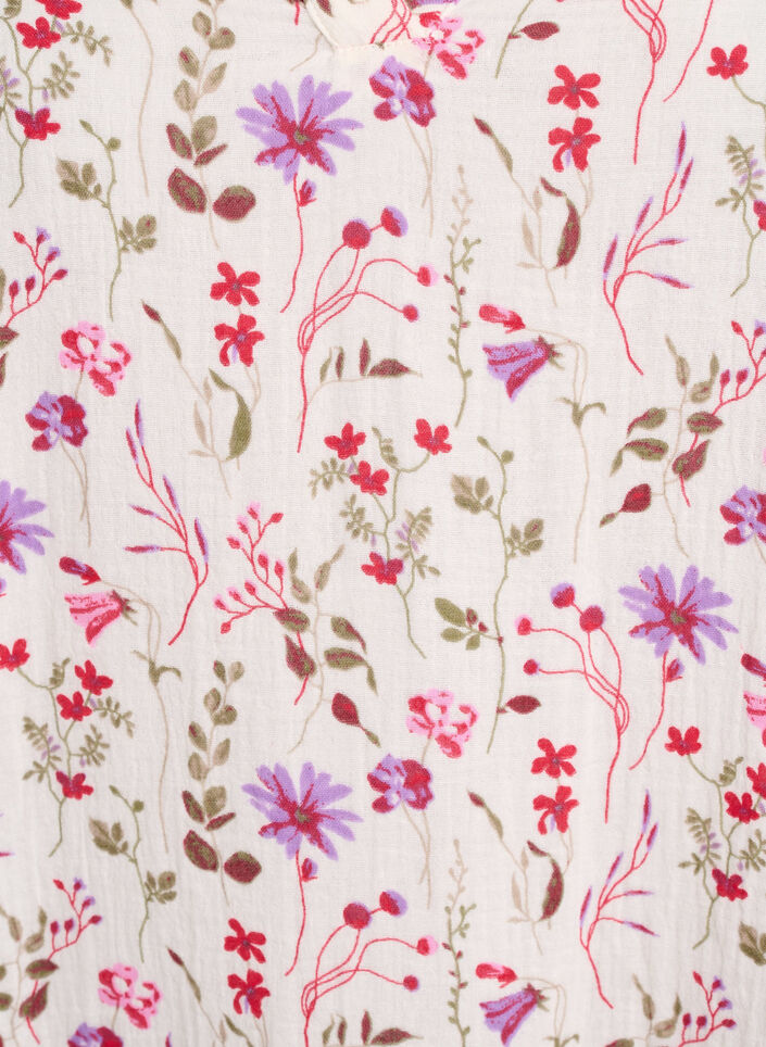 Robe courte &eacute;vas&eacute;e en mousseline de coton, Beige, Packshot image number 2