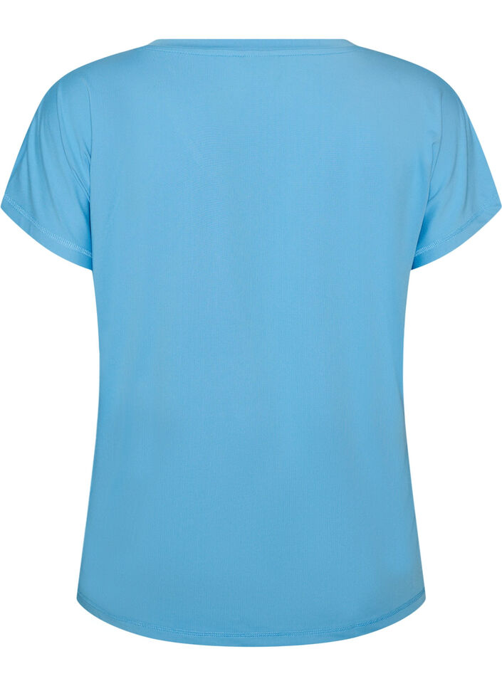 T-shirt de sport ample avec col en v, Bleu Clair, Packshot image number 1
