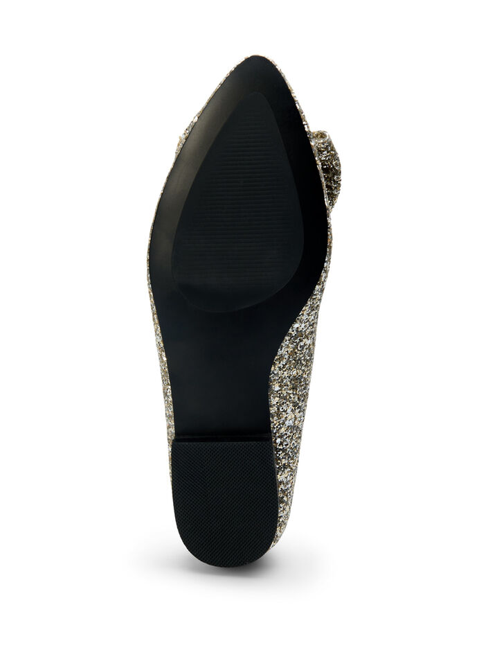 Glitzer-Ballerina mit weiter Passform und Schleife, Gold Glitter, Packshot image number 4