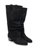Langer Stiefel in Wildlederoptik mit abnehmbarem Schaft, Schwarz, Packshot image number 1