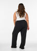 Hoch taillierte Hose aus Jersey mit weitem Bein, Schwarz, Model image number 2