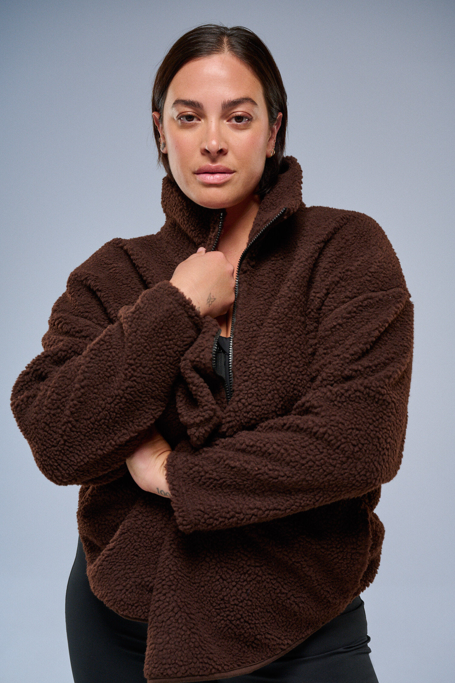 Zizzi Veste polaire marron, , Model