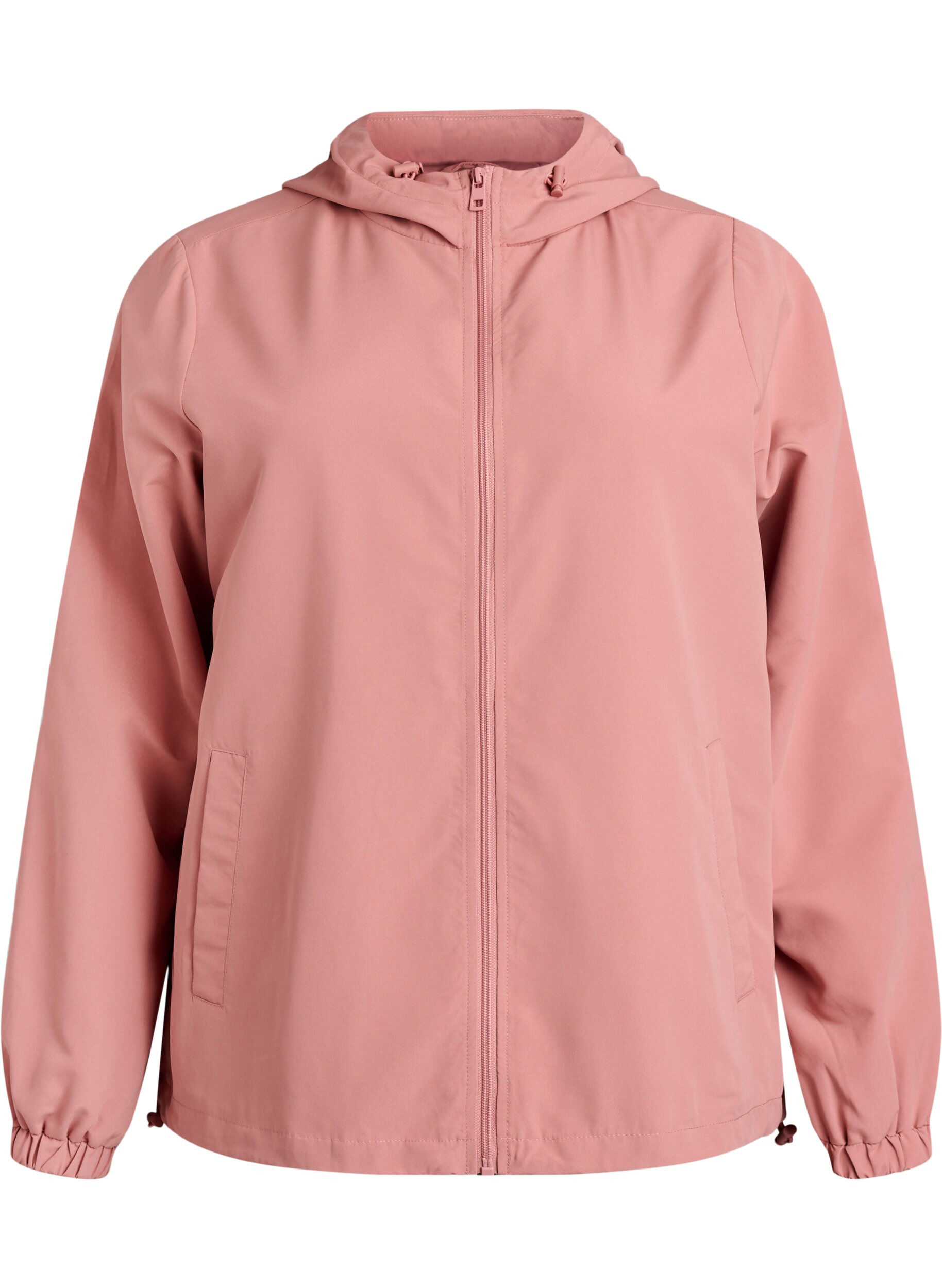 ZizziLeichte Jacke mit Kapuze und Rei&szlig;verschluss, Rot, Packshot image number 0