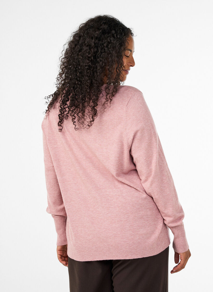 Strickbluse mit Rundhalsausschnitt, Rot, Model image number 2