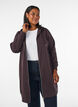 Langer Hoodie mit Rei&szlig;verschluss und Taschen, Braun, Model image number 0
