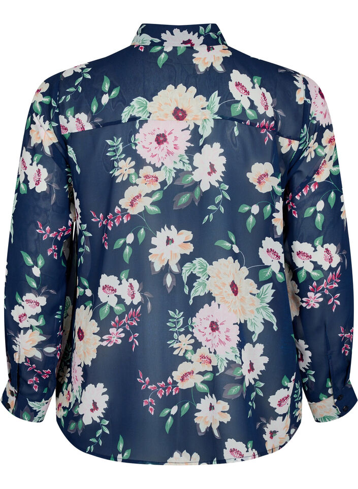 FLASH - Chemise à manches longues avec imprimé floral, Navy Flower, Packshot image number 1
