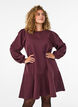 Robe sweat courte avec volants, Bordeaux foncé, Model image number 0