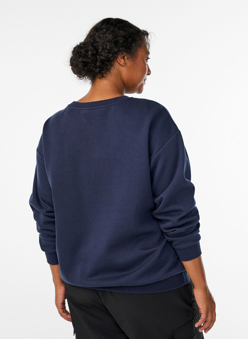 Sweatshirt mit Statement-Detail, Blau, Model image number 2