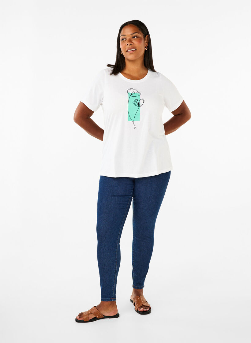 FLASH - T-shirt avec motif, Bright White Flower, Model image number 2