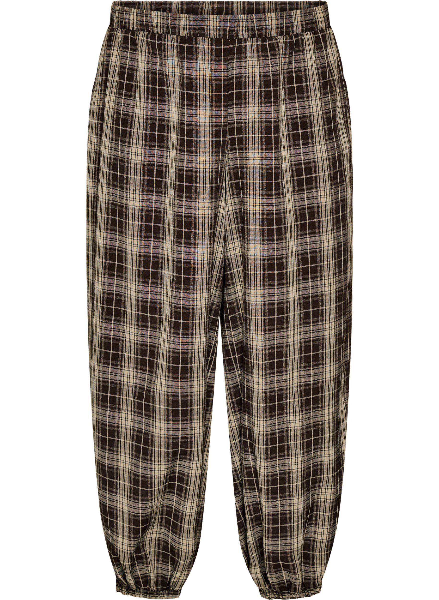 ZizziKarierte Ballonhose mit hoher Taille, Gr&uuml;n, Packshot image number 0