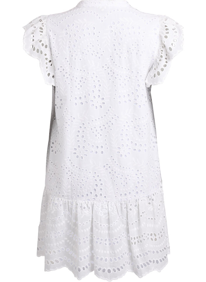 Robe en broderie anglaise avec manches &agrave; volants, Blanc, Packshot image number 1