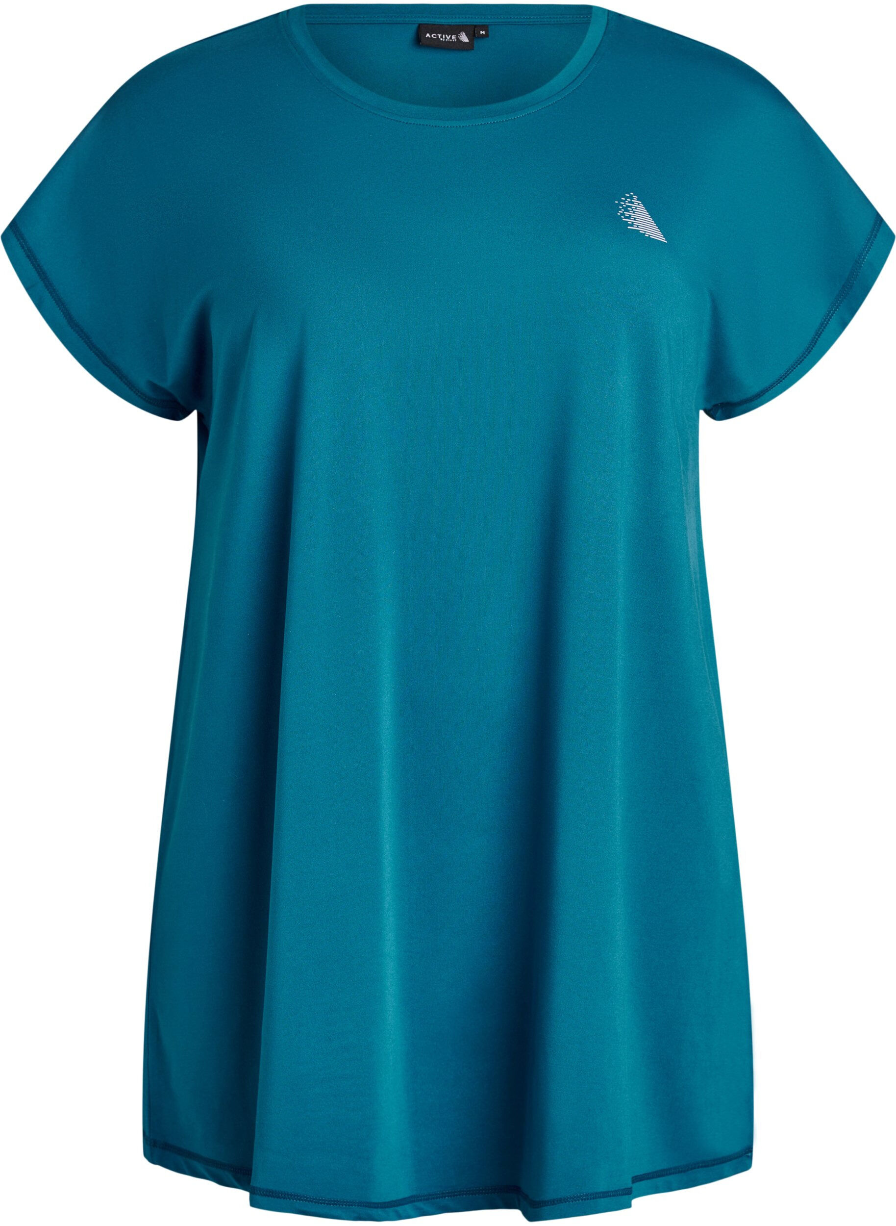 Zizzi T-shirt long de sport, Bleu p&eacute;trole, Packshot image number 0