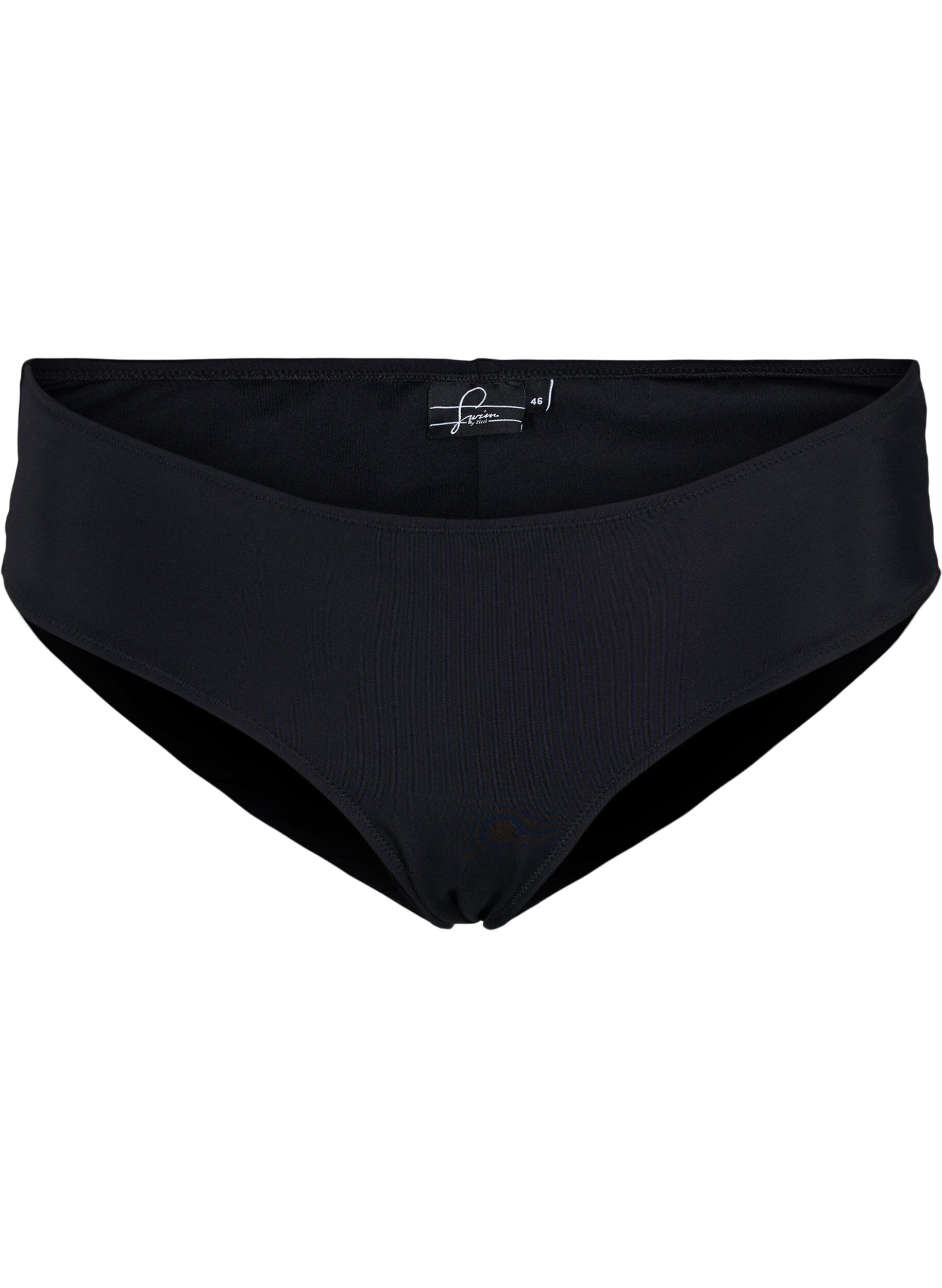 Zizzi Bikinislip mit regul&auml;rer Taillenh&ouml;he, Black, Packshot image number 0
