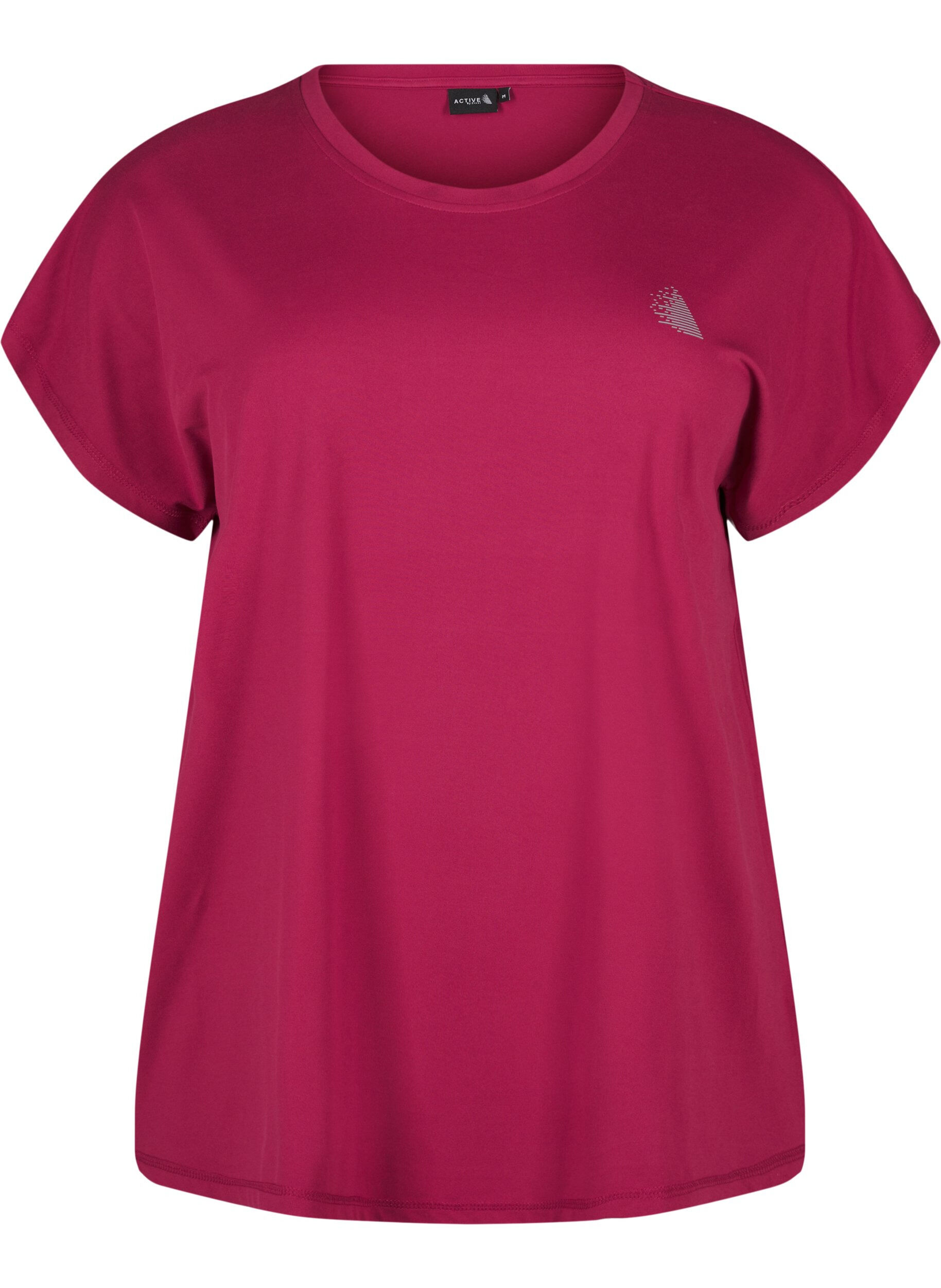 Zizzi T-shirt de sport uni, Bordeaux, Packshot image number 0