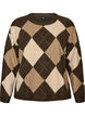 Haut en maille avec motif losanges et strass, Marron, Packshot image number 0