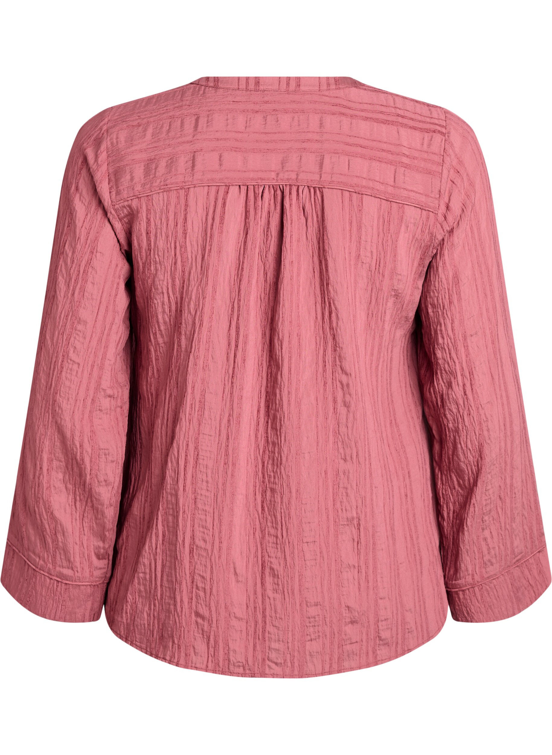 Zizzi Ton-in-Ton-Bluse mit Kn&ouml;pfen, Rot, Packshot image number 1