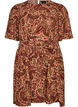 Kleid mit Paisleymuster und Bindeg&uuml;rtel, Braun, Packshot image number 0