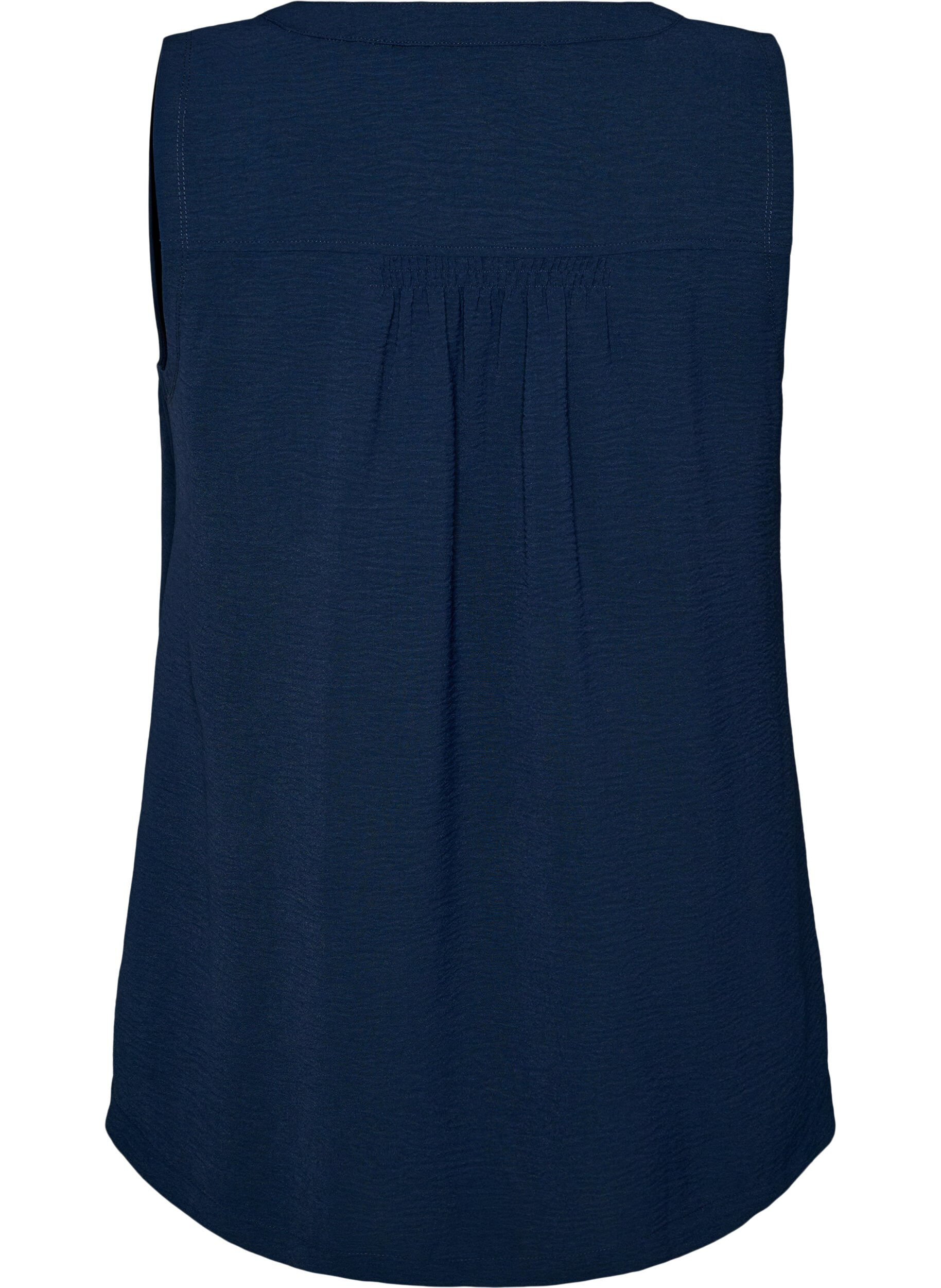Zizzi&Auml;rmelloses Oberteil mit Faltendetails, Blau, Packshot image number 1