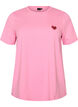 T-shirt avec un c&oelig;ur en sequins et imprim&eacute; color&eacute; au dos, Rose, Packshot image number 0