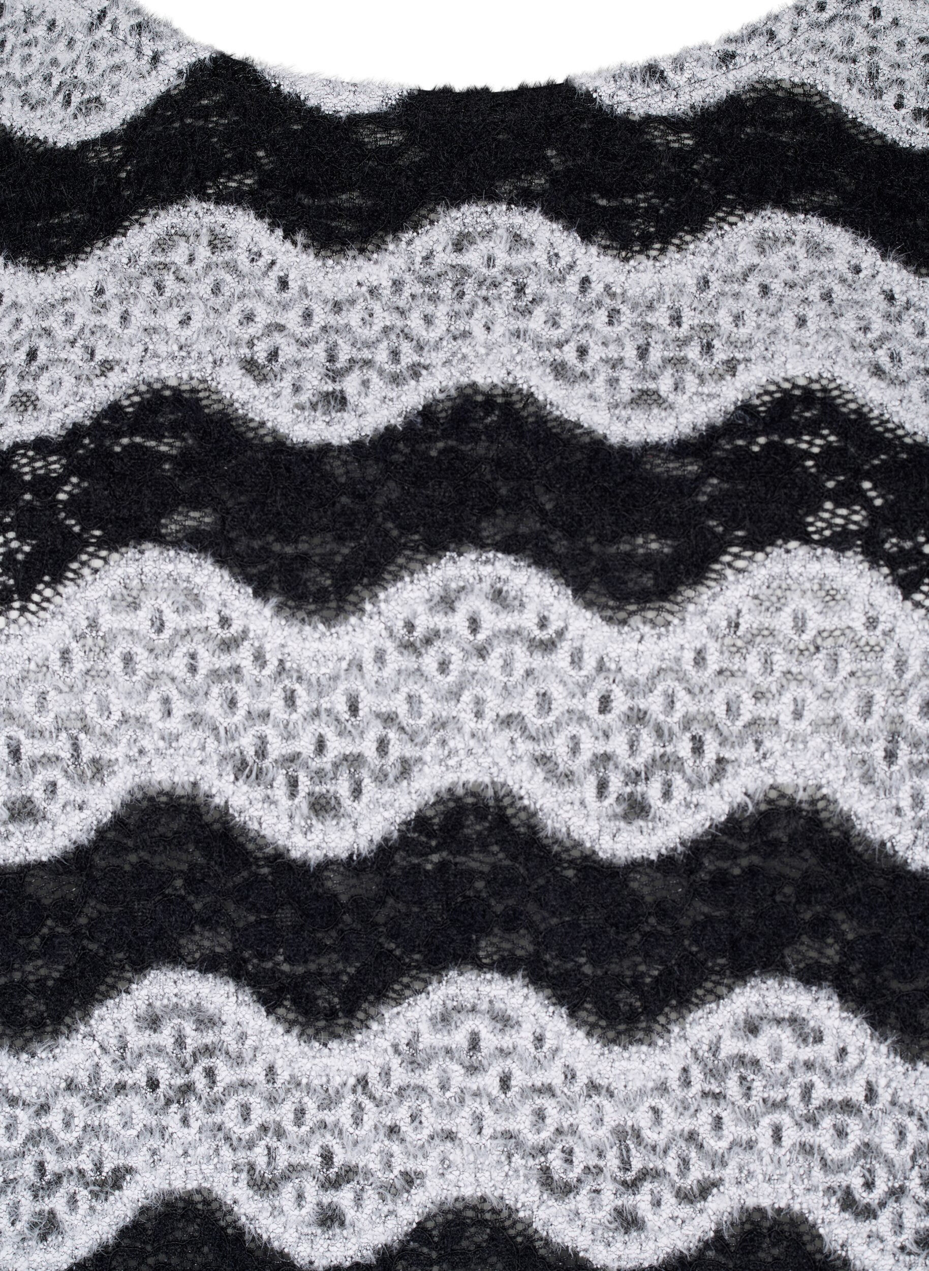 Zizzi  Strickbluse mit Wellenmuster, Black Stripe, Packshot image number 2