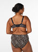 Soutien-gorge moulé avec maille à motif léopard, Marron, Model image number 2