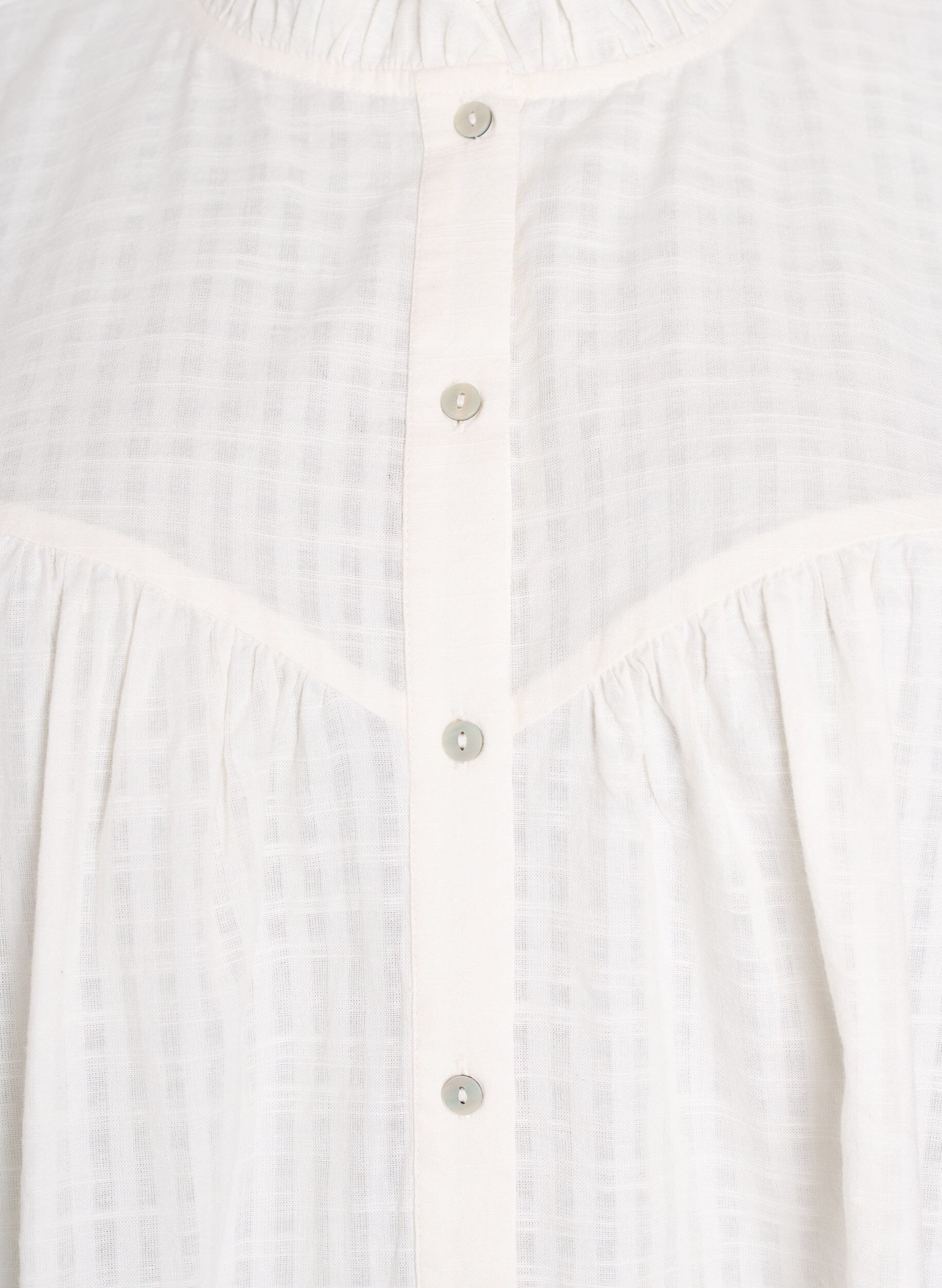 Zizzi A-f&ouml;rmige Tunika mit kurzen &Auml;rmeln und Kn&ouml;pfen, Vanille, Packshot image number 2