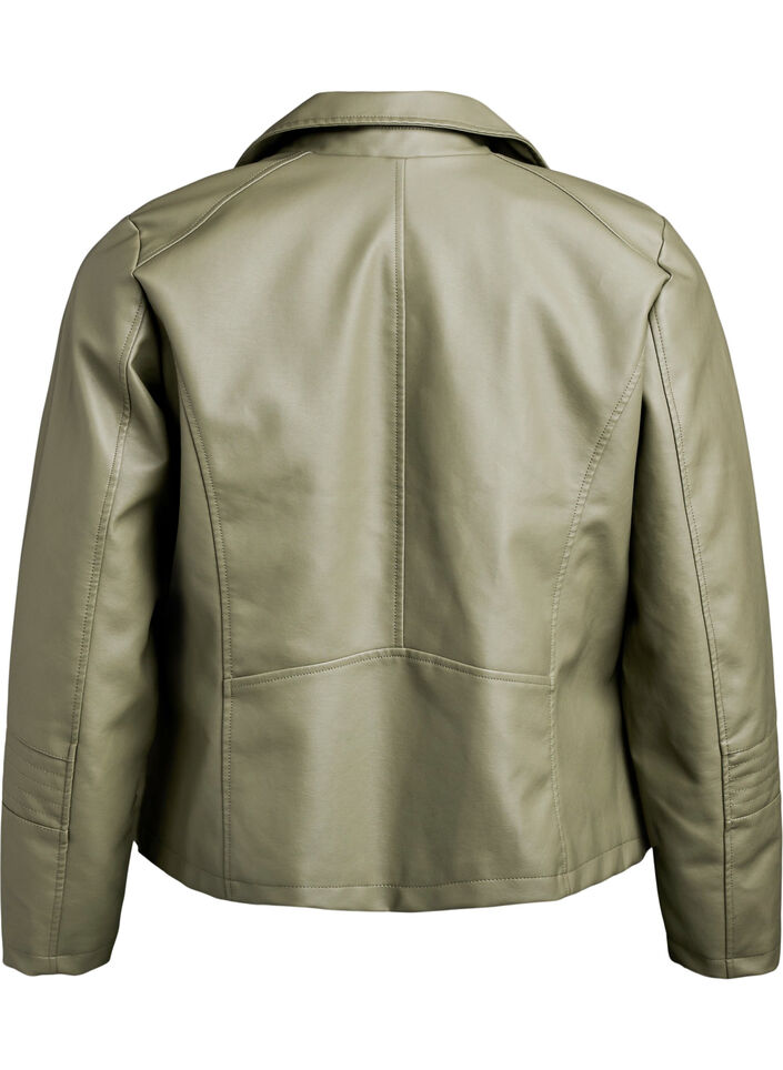 Perfecto en similicuir, Vert fonc&eacute;, Packshot image number 1