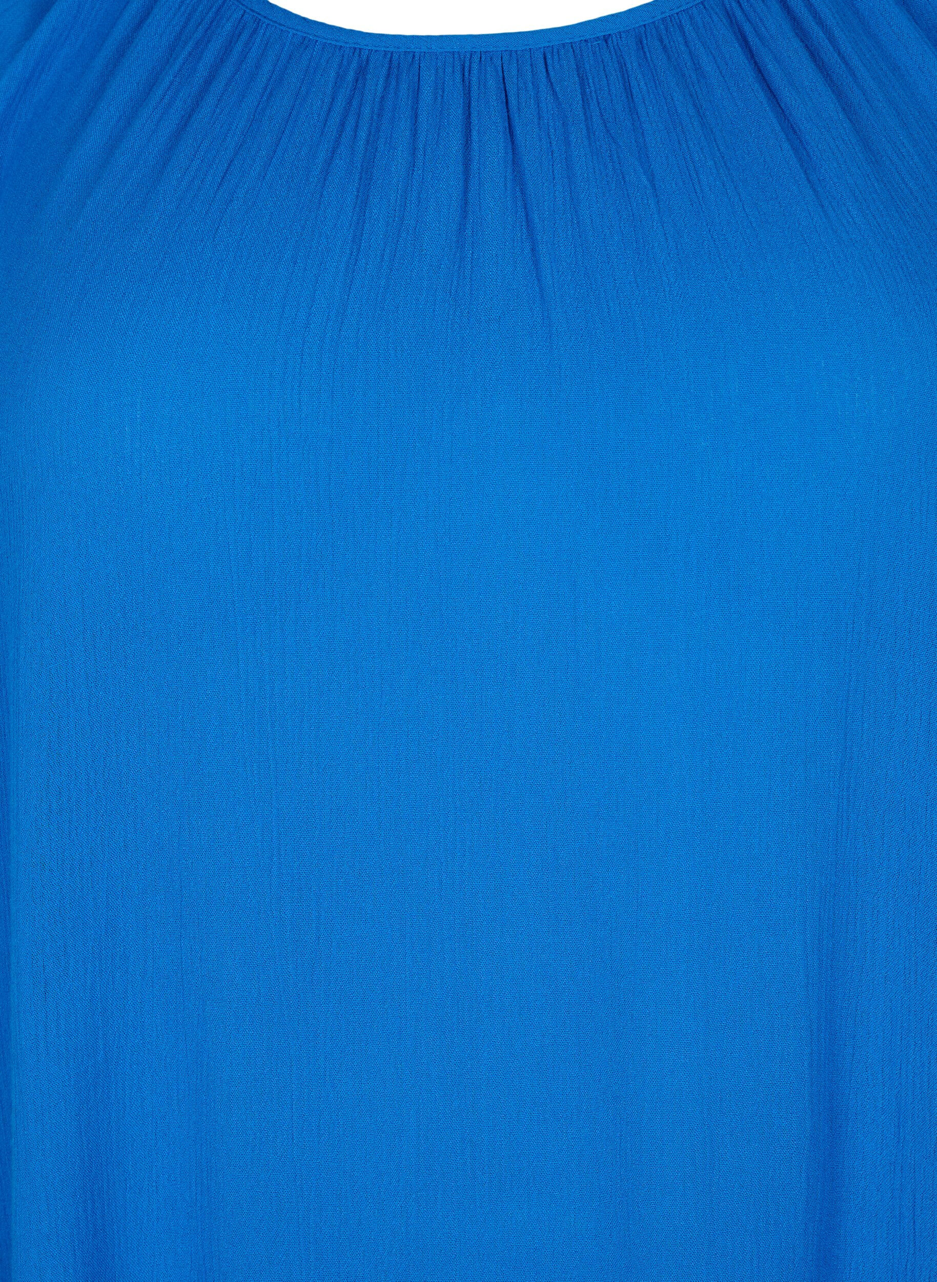 Zizzi Kleid aus Viskose mit kurzen &Auml;rmeln, Victoria blue, Packshot image number 2