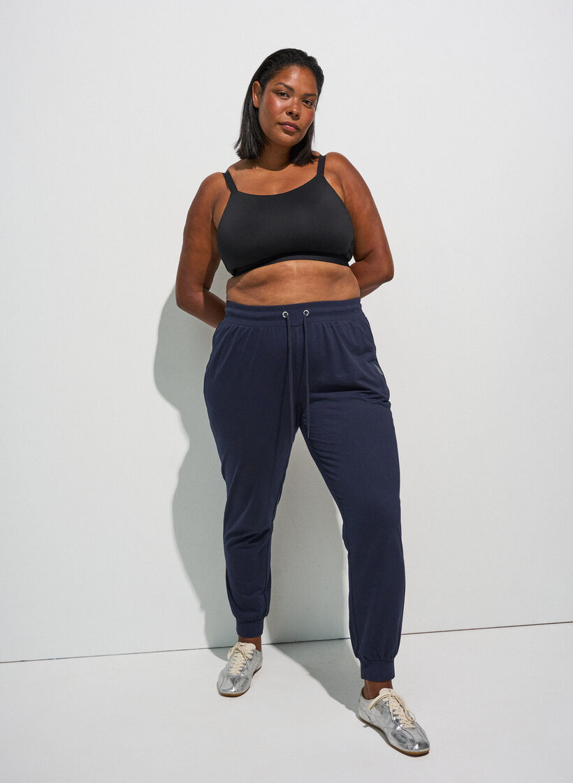 Lockere Trainingshose mit Taschen, Blau, Model image number 1