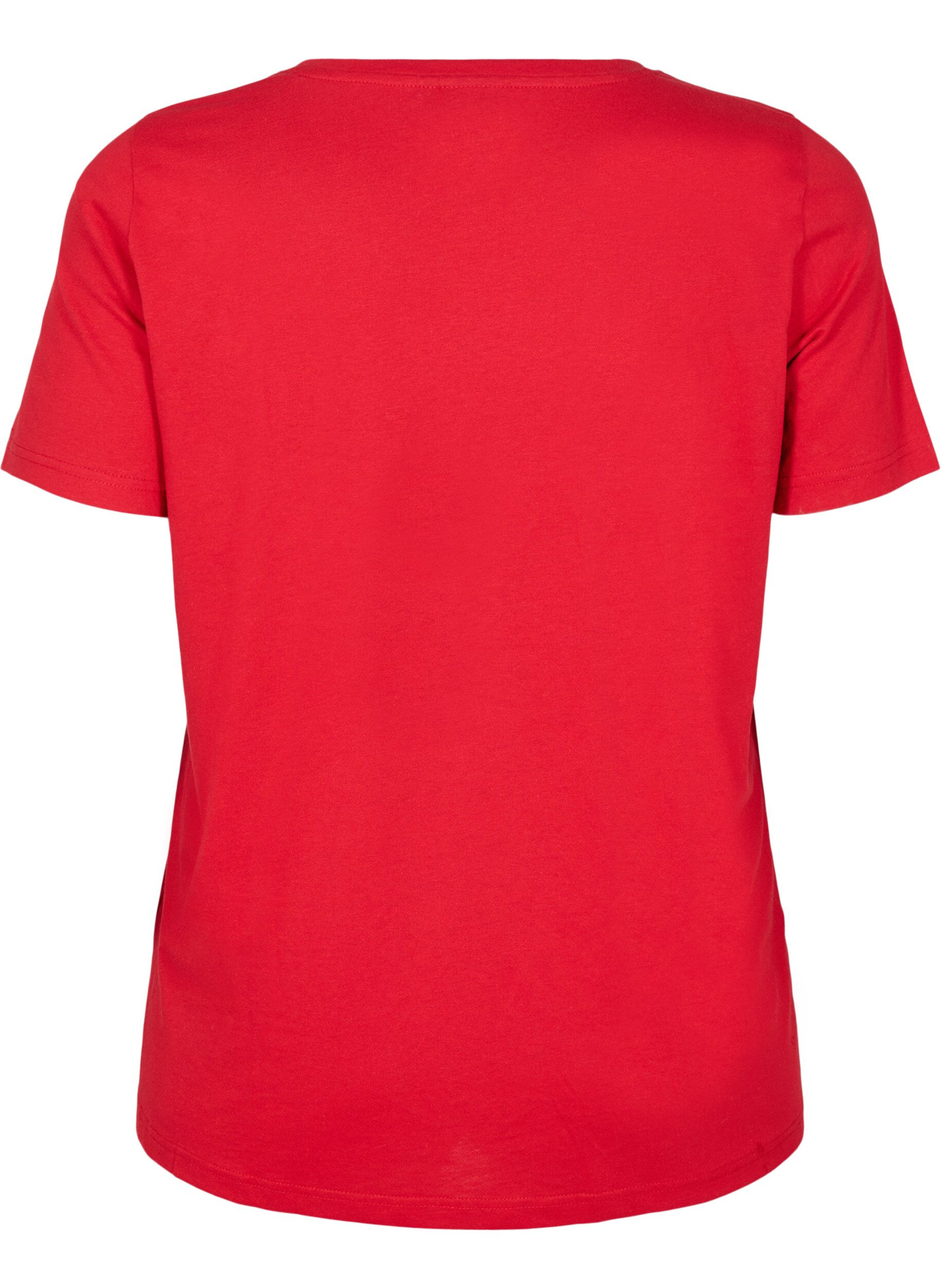Zizzi FLASH - T-Shirt mit Print, Rot, Packshot image number 1