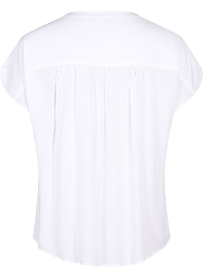  Viskosebluse mit Spitzenbesatz, Bright White, Packshot image number 1
