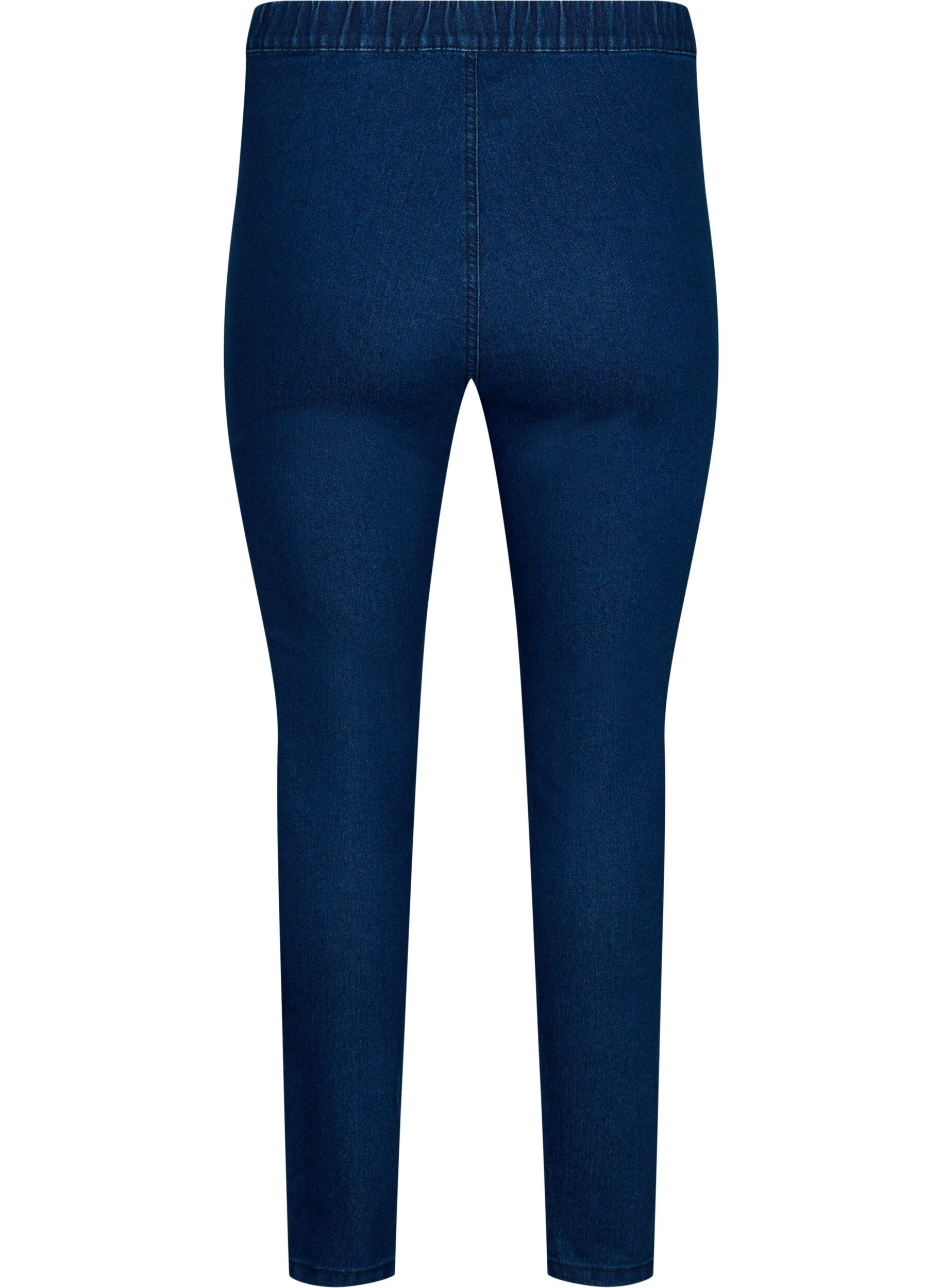Zizzi FLASH - Eng anliegende Jeggings mit hoher Taille, Blue denim, Packshot image number 1