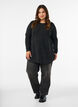 Blouse longue en maille avec boutons boule, Gris anthracite, Model image number 1