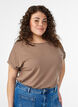 Kurz&auml;rmeliges T-Shirt aus Baumwollmischgewebe, Braun, Model image number 0