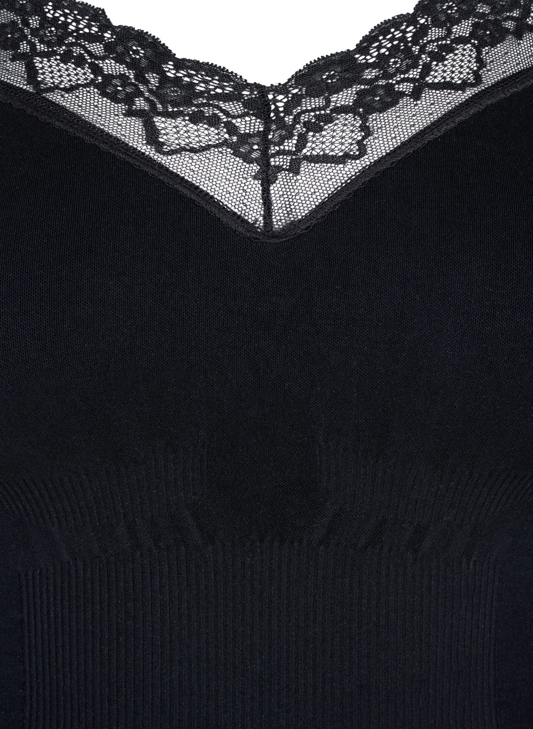 Zizzi Formw&auml;sche Bodystocking mit Spitze, Schwarz, Packshot image number 3