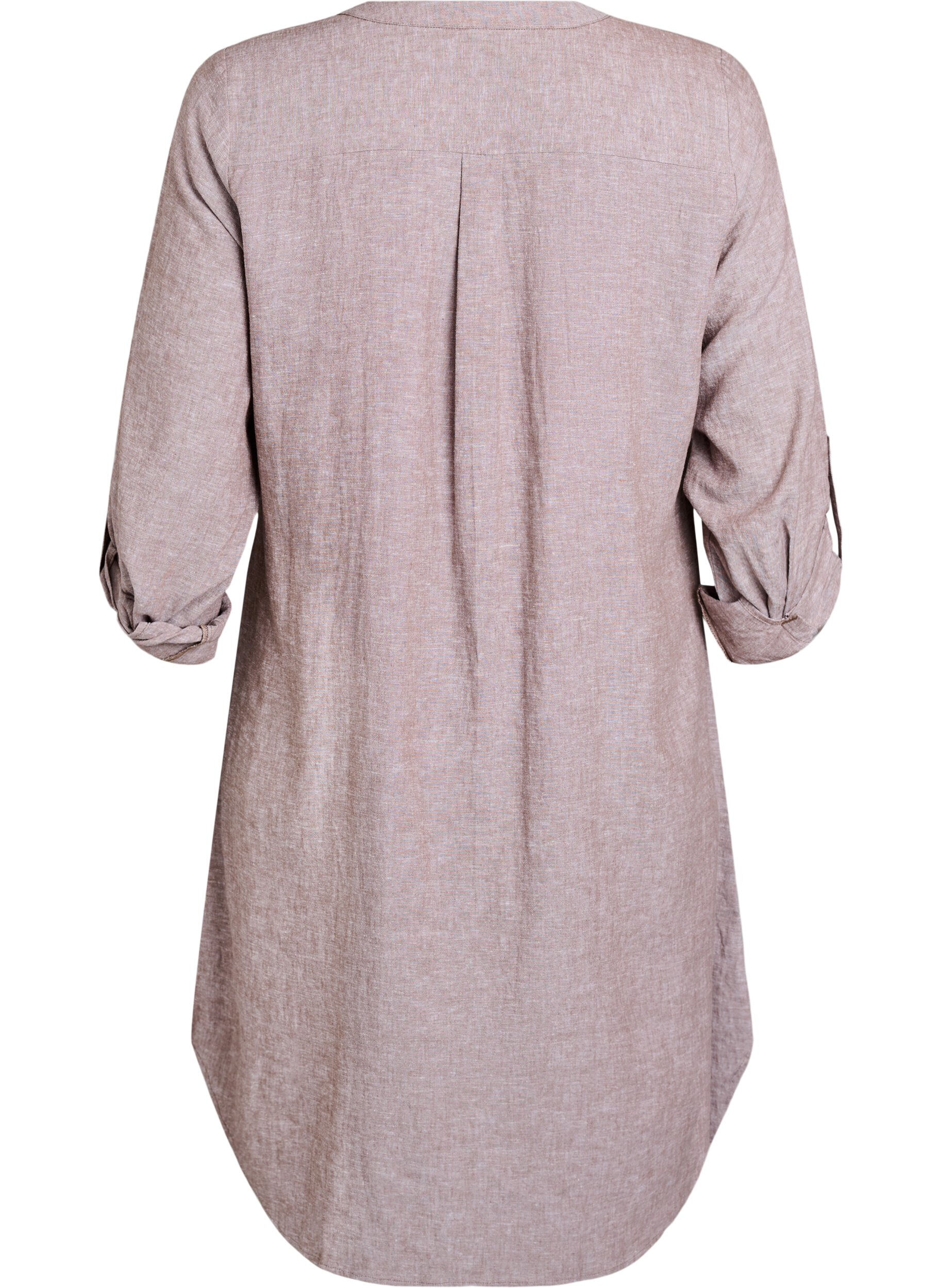ZizziLange Bluse aus Leinen und Viskose, Braun, Packshot image number 1