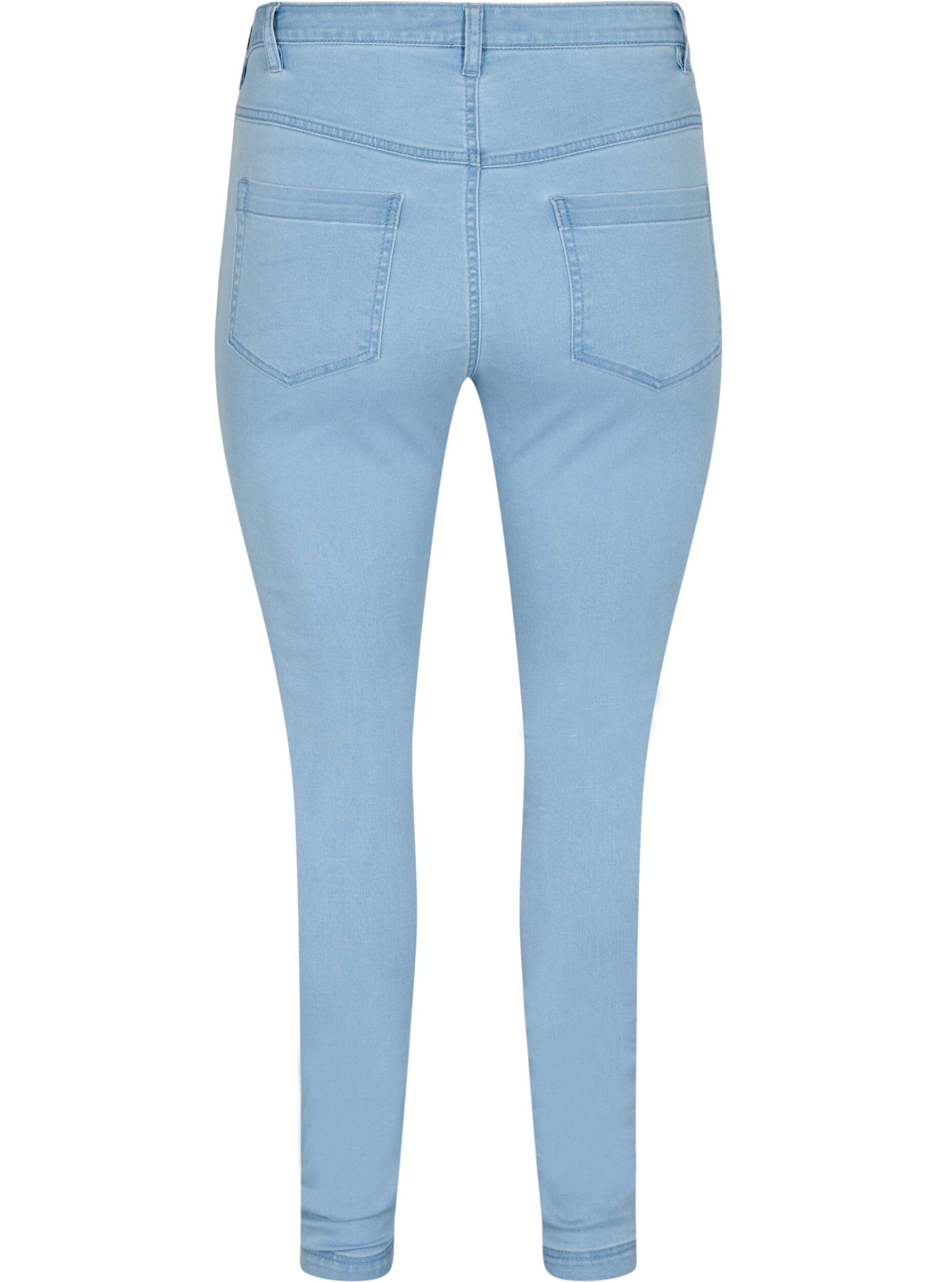 ZizziExtra schmale Amy Jeans mit hoher Taille, Ex Lt Blue, Packshot image number 1