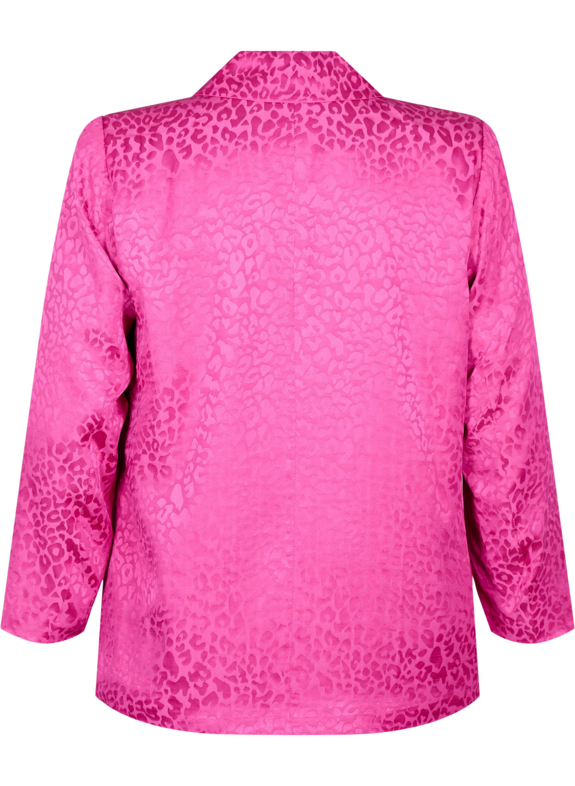 Zizzi Blazer jacquard ton sur ton en viscose, Rose Violet, Packshot image number 1
