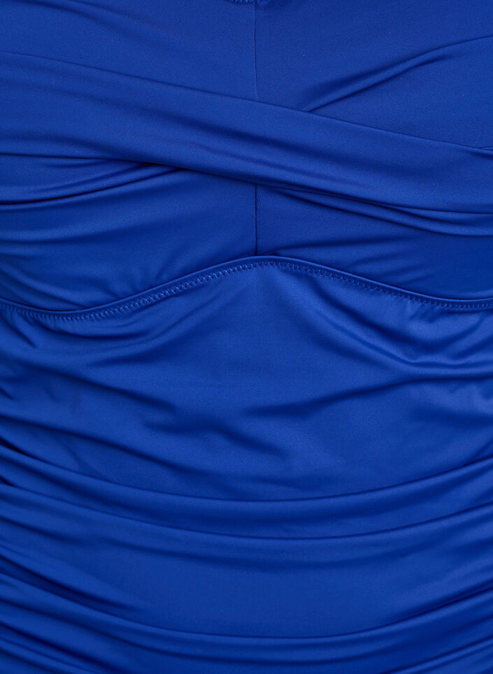 Maillot de bain drap&eacute; avec bonnets rembourr&eacute;s, Bleu, Packshot image number 2