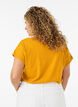T-shirt &agrave; manches courtes en coton m&eacute;lang&eacute;, Jaune, Model image number 2