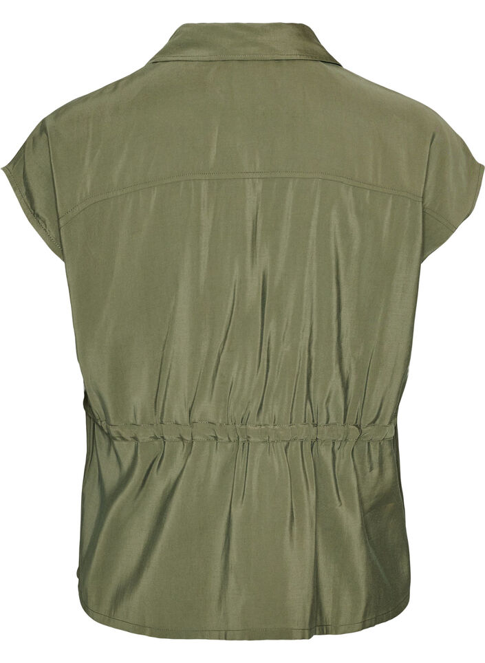 Gilet en modal avec fermeture &eacute;clair et ceinture &agrave; nouer, Vert, Packshot image number 1