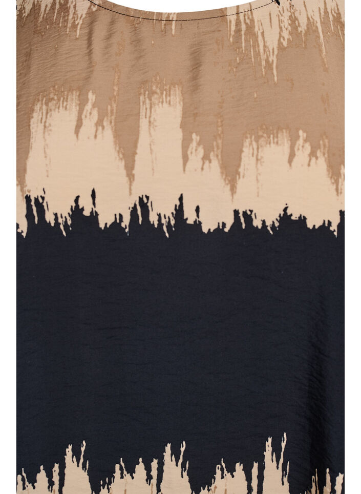 Chemisier à manches larges et à imprimé graphique, Noir, Packshot image number 2