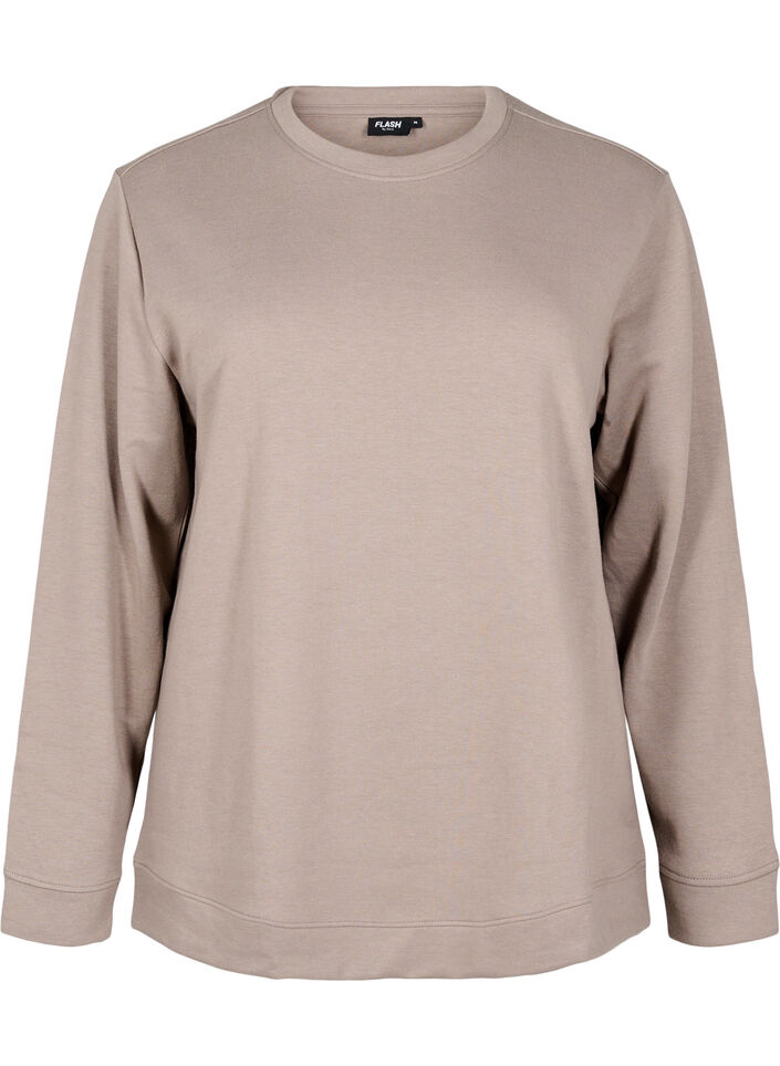FLASH - Sweatshirt mit Rundhalsausschnitt, Beige, Packshot image number 0