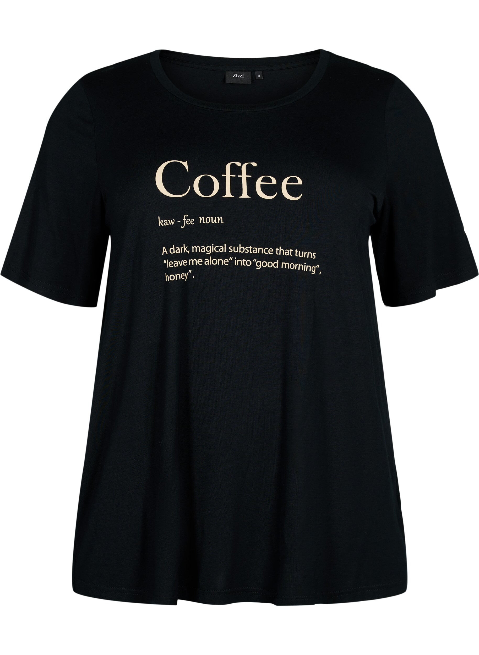 Zizzi T-shirt de nuit &agrave; manches courtes en viscose, Black Coffee, Packshot image number 0