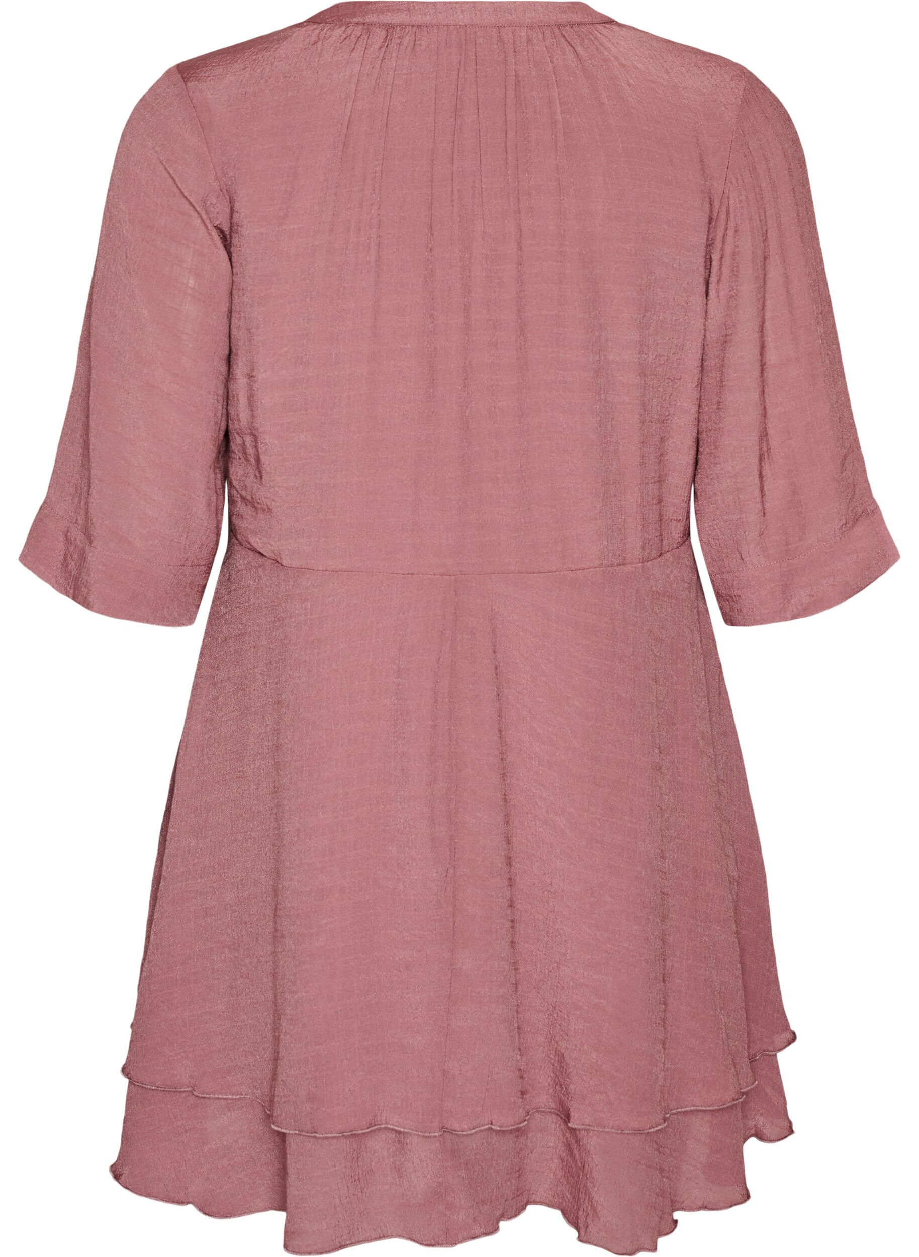 ZizziRobe coupe &eacute;vas&eacute;e avec volants &eacute;tag&eacute;s, Rose, Packshot image number 1