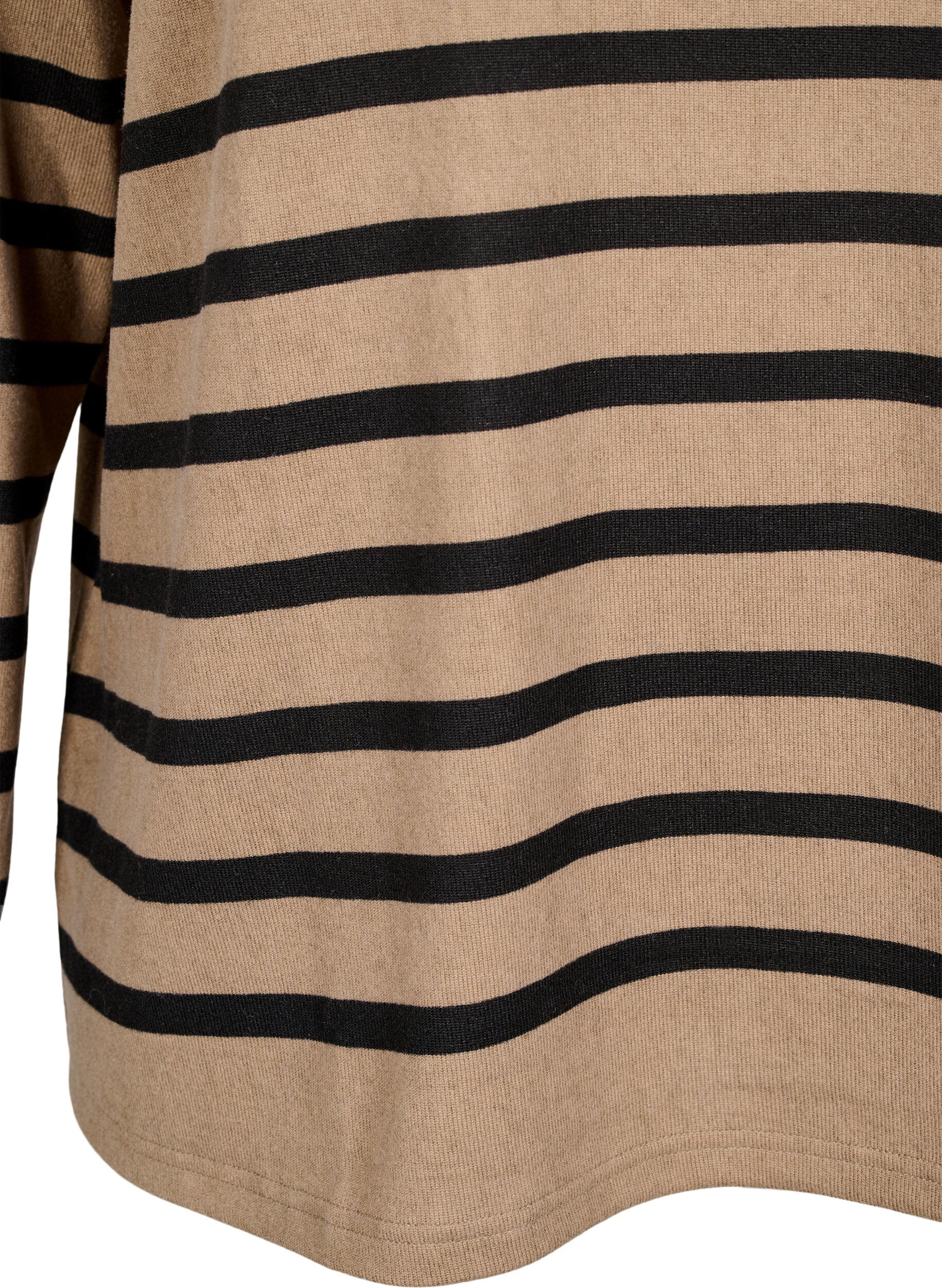 Zizzi Bluse mit Stehkragen und langen &Auml;rmeln, Beige, Packshot image number 3