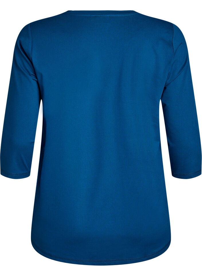Trainingsshirt mit 3/4-&Auml;rmeln, Blau, Packshot image number 1