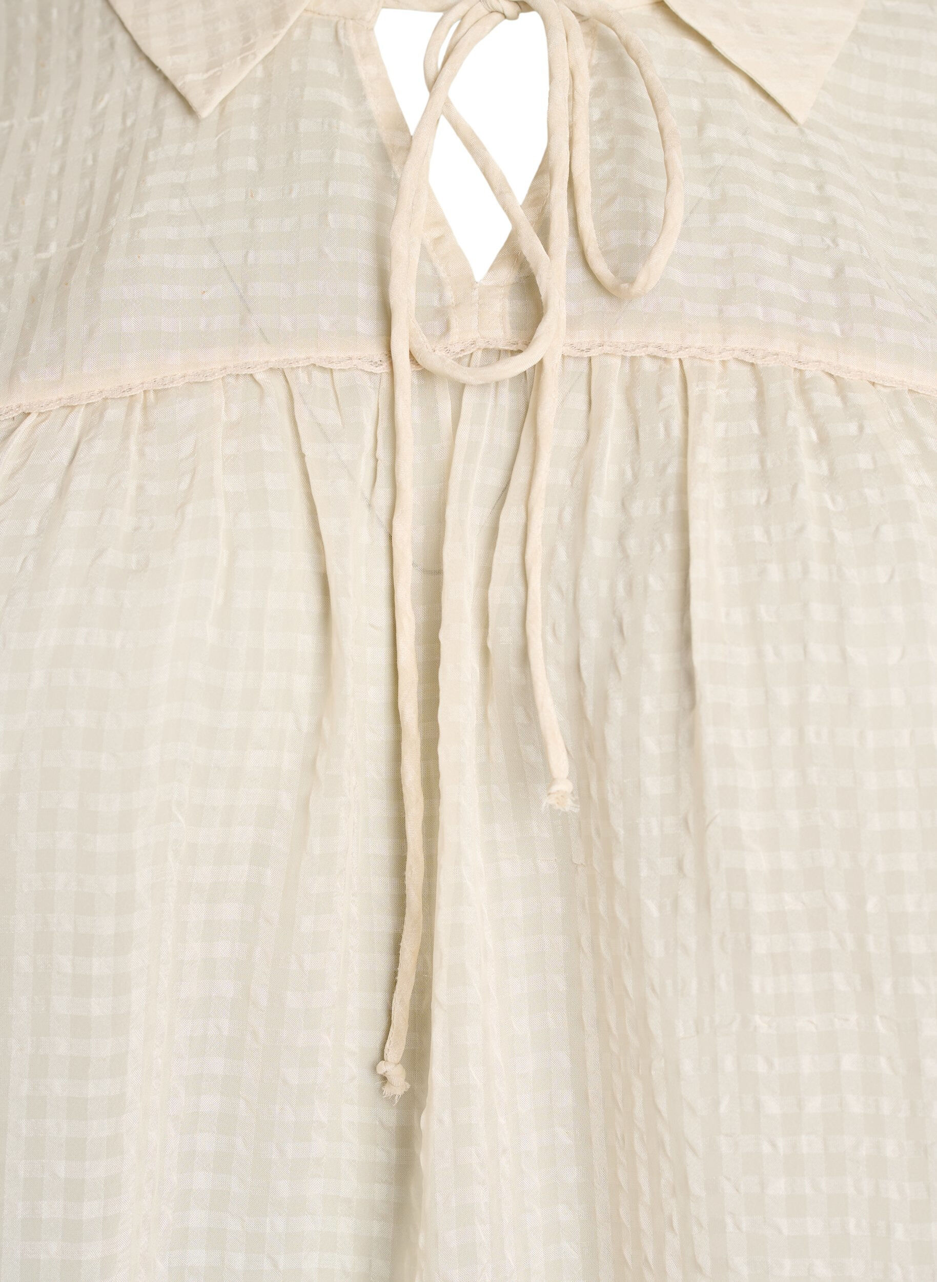 ZizziBluse aus Seersucker mit Bindeband, Beige, Packshot image number 2