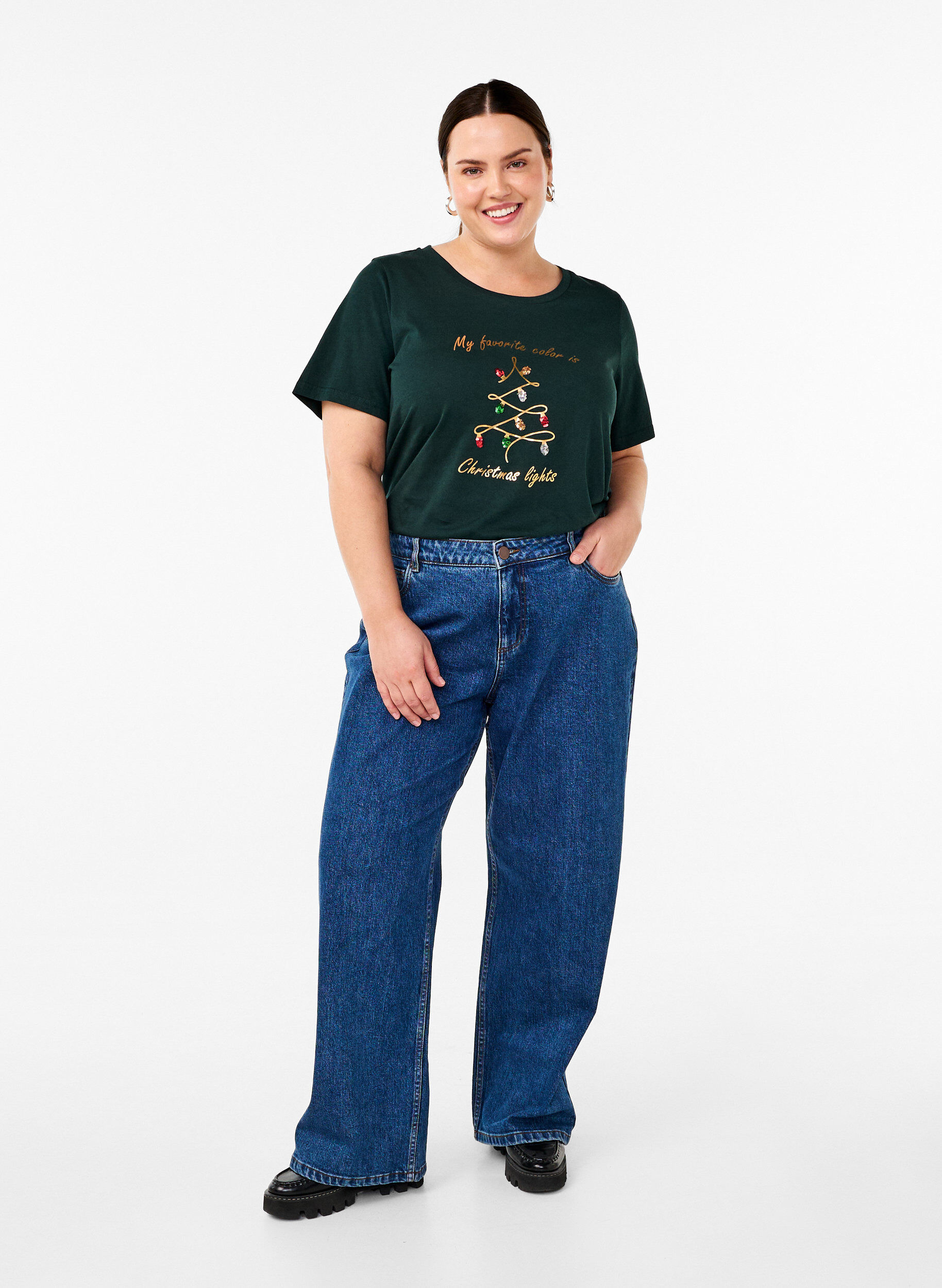 Zizzi T-shirts de No&euml;l en 100 % coton, Scarab w. Tree, Model image number 2