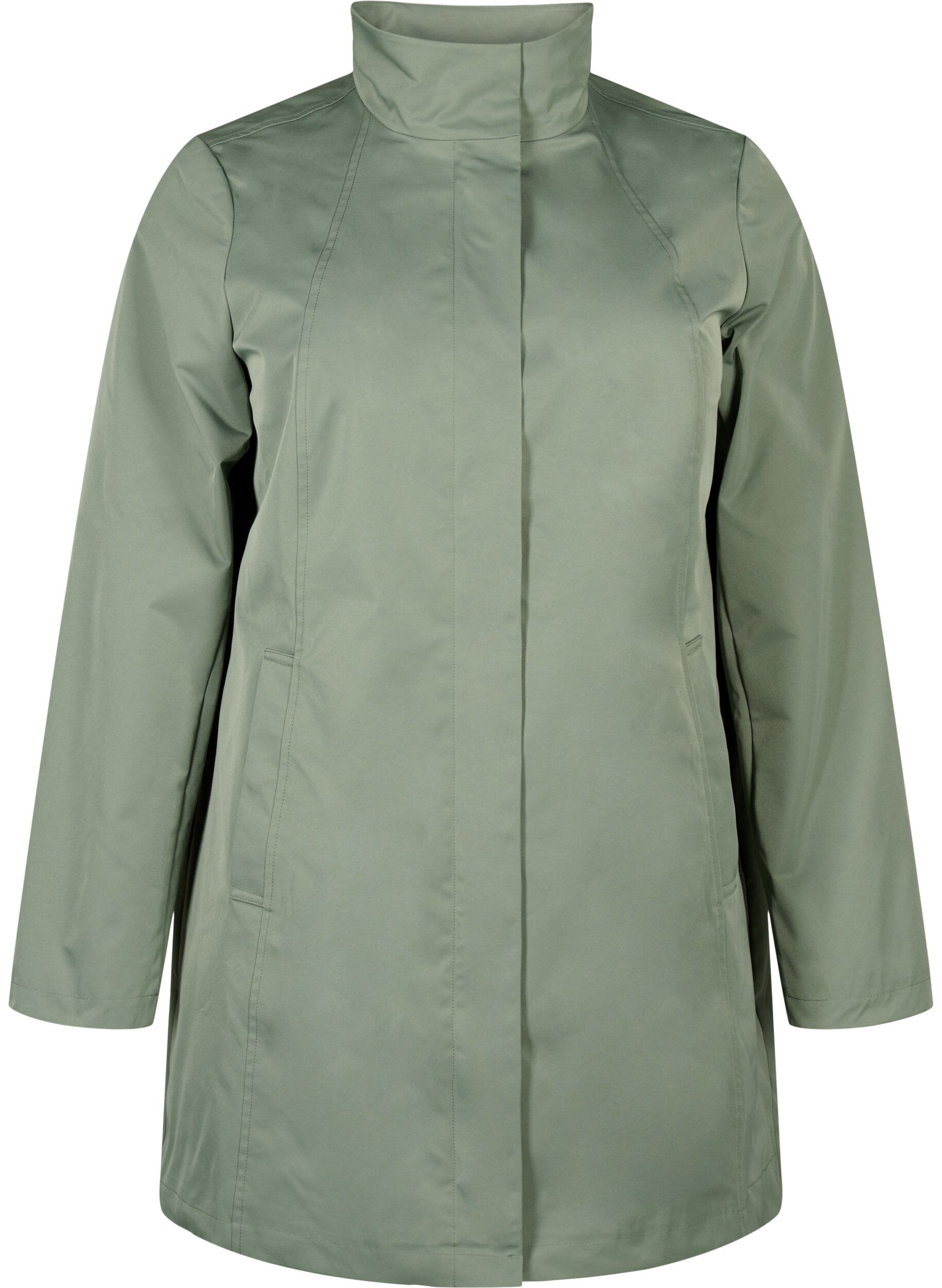 Zizzi Veste avec poches et col montant, Vert, Packshot image number 0